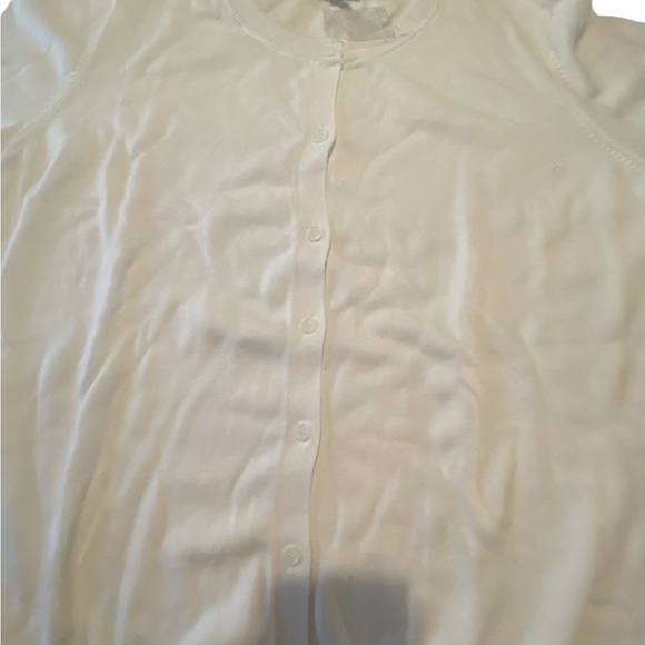 Women’s plus size white short sleeve cardigan size 2X 26/28 NWT’s woman within - Picture 7 of 7
